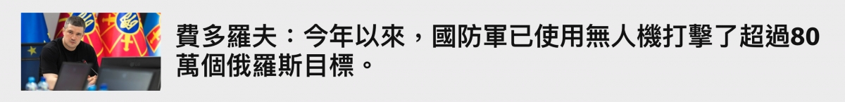 ER F買多羅夫今年以來,國防軍已使用無人機打擊了超過80