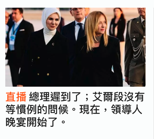 總理遲到了艾爾段沒有等慣例的問候。現在,領導人晚宴開始了。