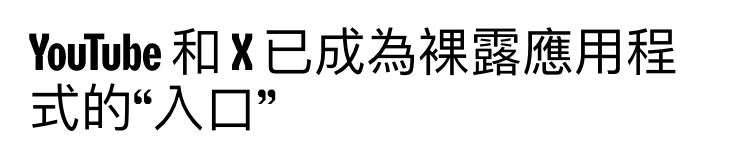 YouTube和X已成為裸露應用程式的入口