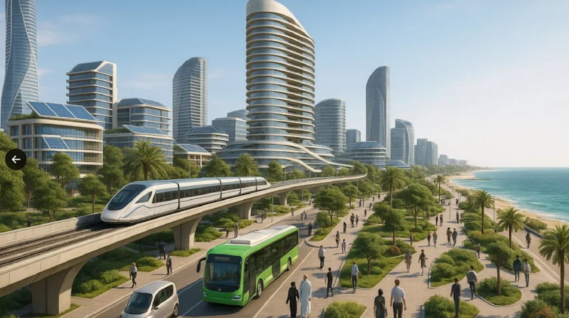 2025-12-21	
美國的規劃，這就是未來加薩「智慧城市」的模樣。
~ 豪華海灘度假村、高速...